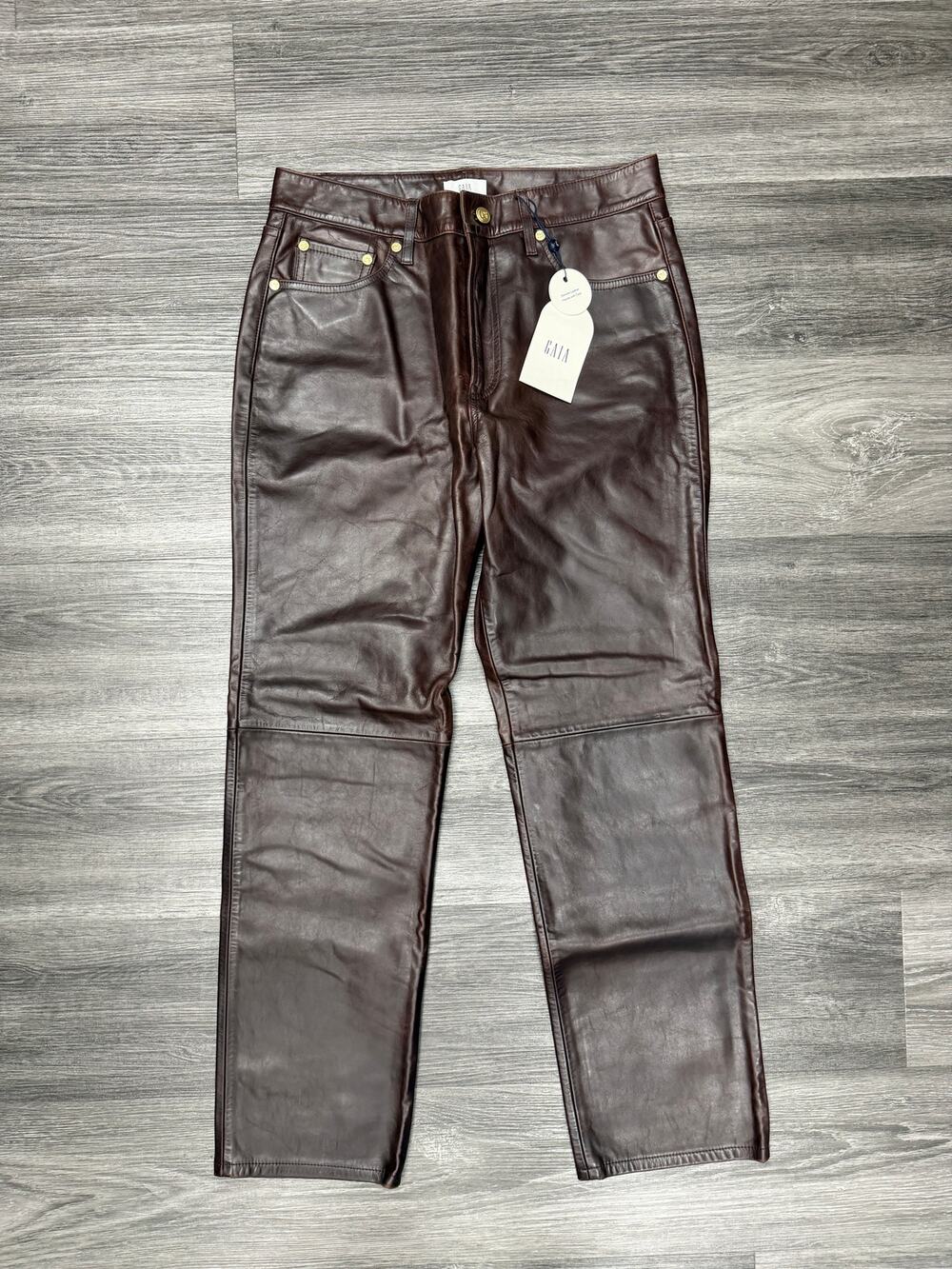 Cult Gaia x Gap Leather Pants Brown Women’s Size 8 New